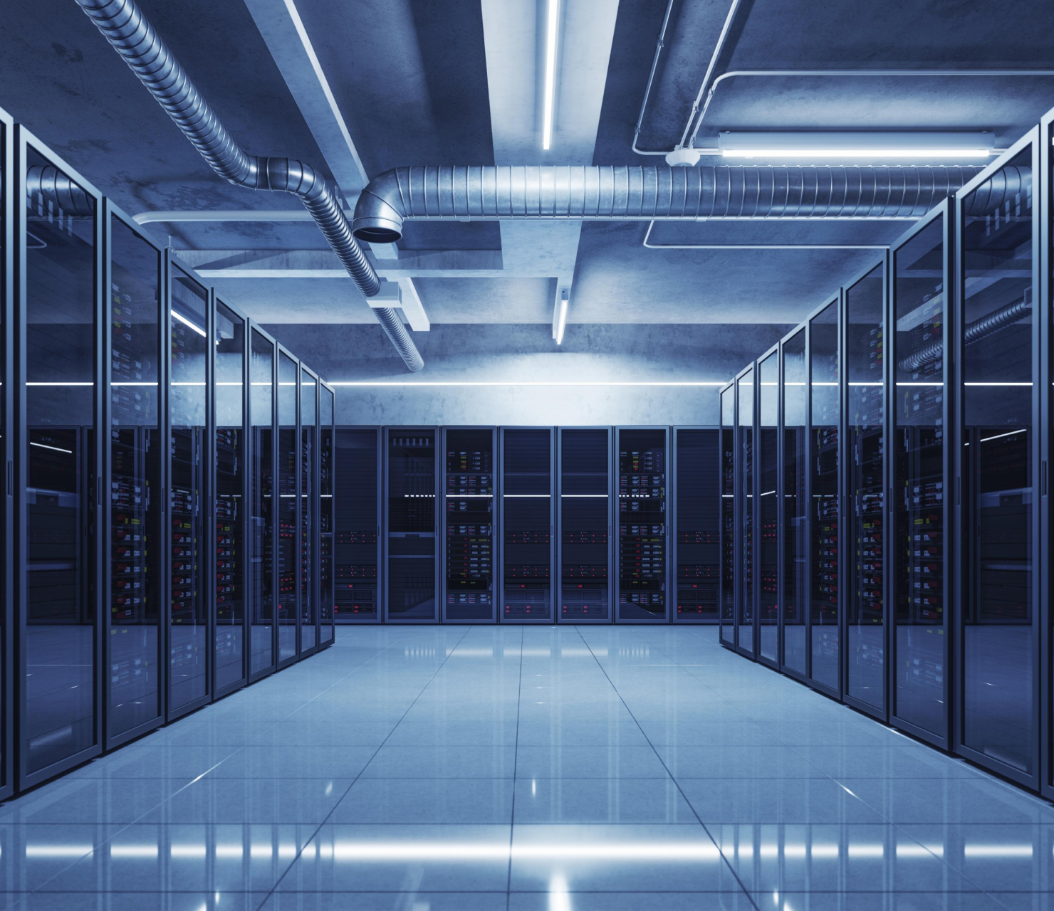 Modern data center server room