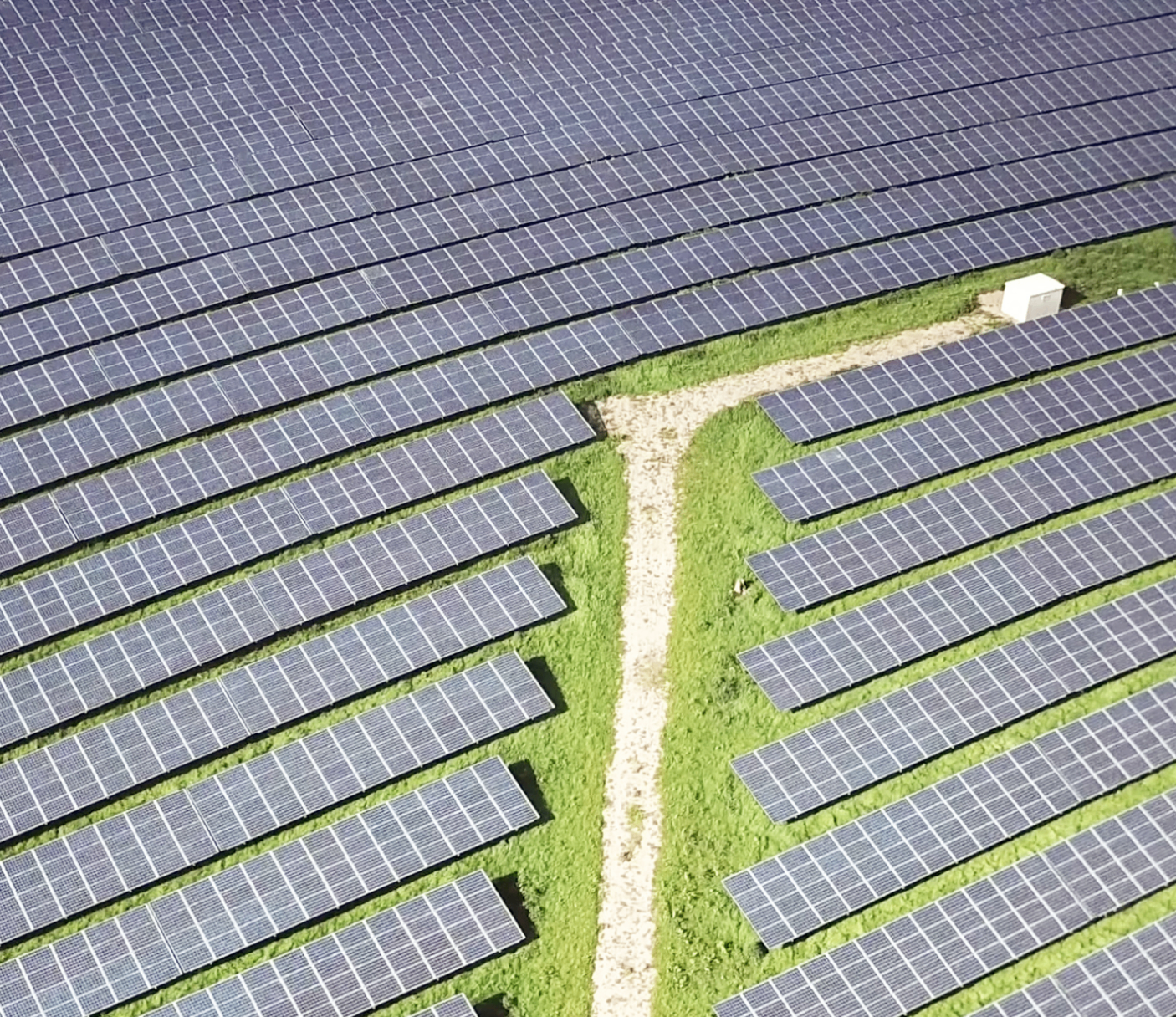 Aerial view of solar farm