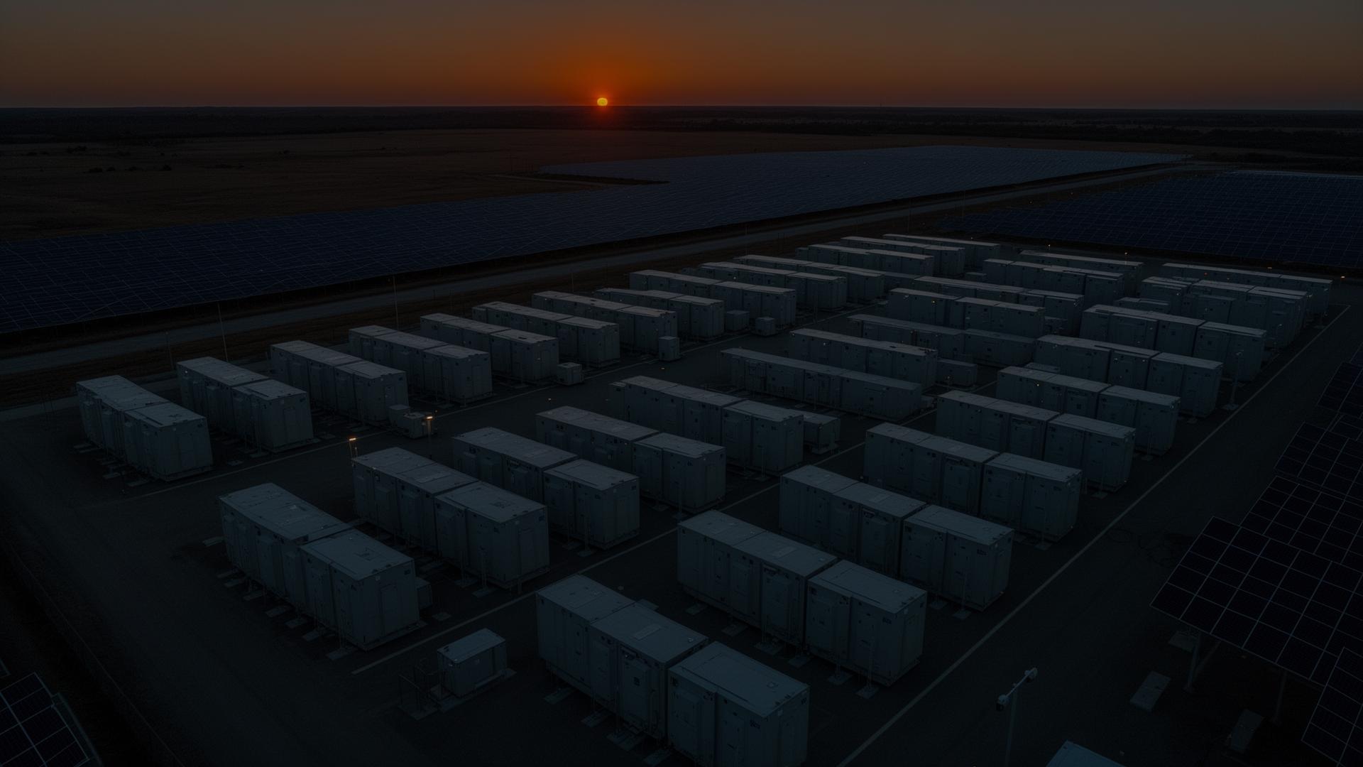 BESS site at sunset
